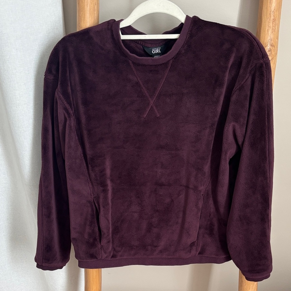 Athleta Girls Plush Pullover Sweatshirt - Deep Plum